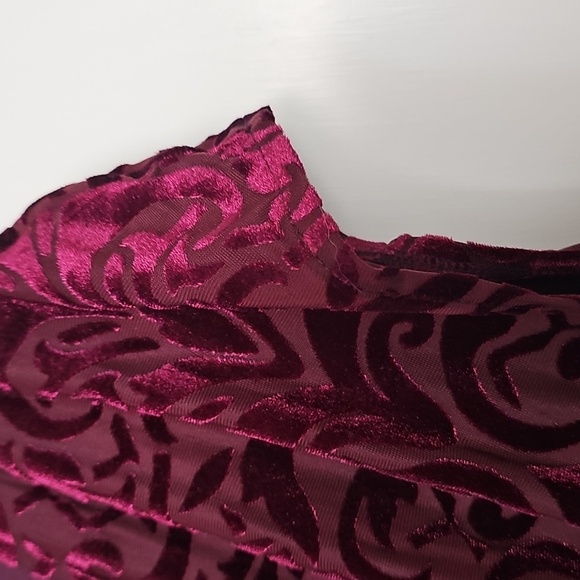 Lane Bryant Burgundy Velvet Midi Sleeveless Dress New Condition - Picture 6 of 7